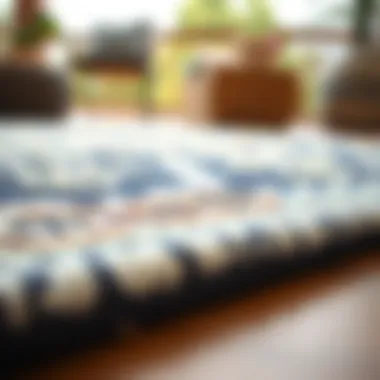 Close-up of a washable outdoor rug material