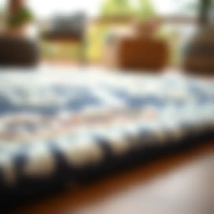 Close-up of a washable outdoor rug material