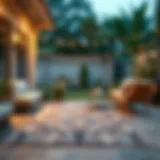 Elegant outdoor rug enhancing a patio space