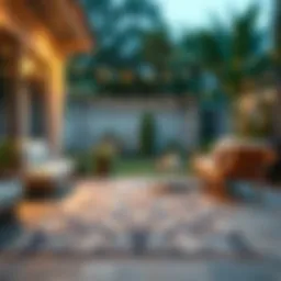 Elegant outdoor rug enhancing a patio space