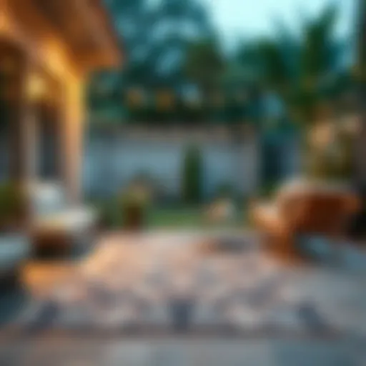 Elegant outdoor rug enhancing a patio space