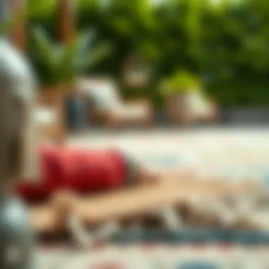 A variety of textures and colors in outdoor rugs