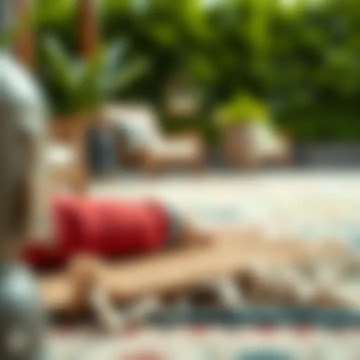 A variety of textures and colors in outdoor rugs