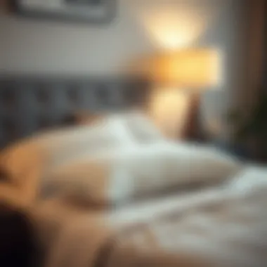 Comfortable wedge support pillow positioned on a bed