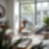 Elegant white circle chair in a modern living room setting