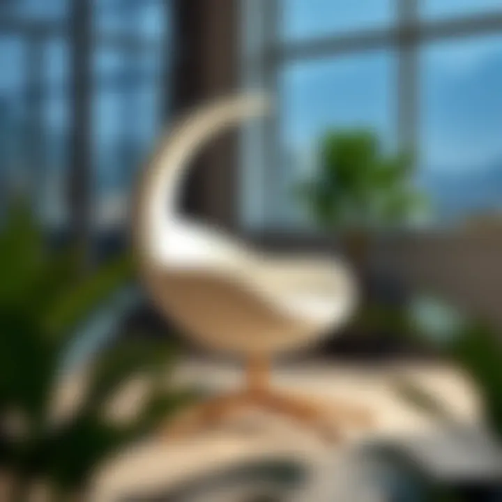 Functional design of a white circle chair showcasing versatility