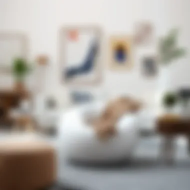 White circle chair paired with stylish home decor