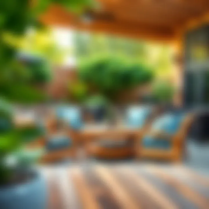 Acacia Wood Furniture in Outdoor Living Space A vibrant outdoor setting showcasing restored furniture in use