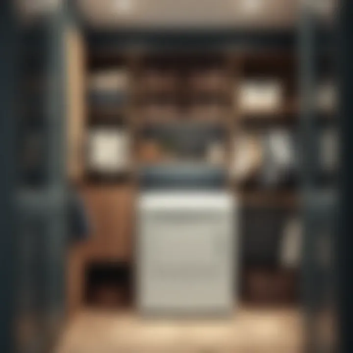 Stylish laundry closet with modern design elements