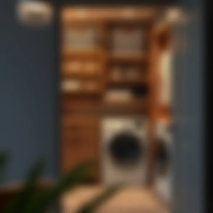 Efficient use of space in a compact laundry closet