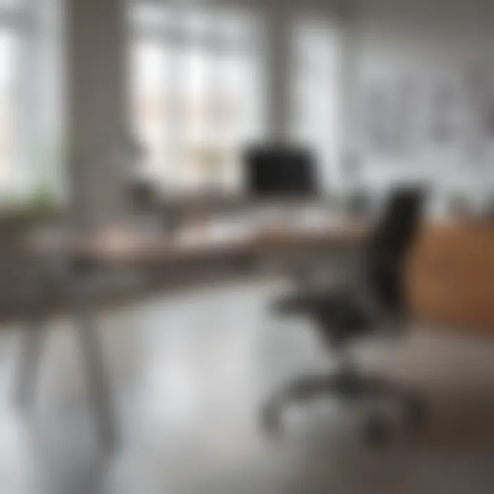 A sleek 5ft long desk in a modern office setting