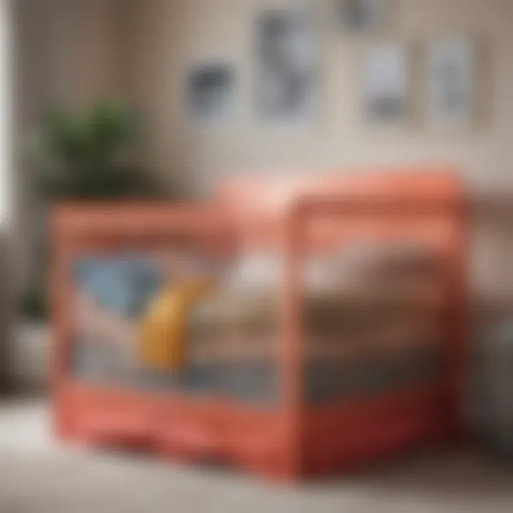 Colorful mini crib setup with soft accessories