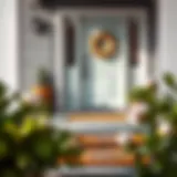 Stylish Modern Outdoor Door Mat A stylish modern outdoor door mat on a porch