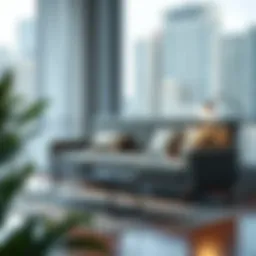 Elegant office sleeper couch in a modern workspace