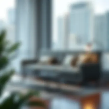 Elegant office sleeper couch in a modern workspace