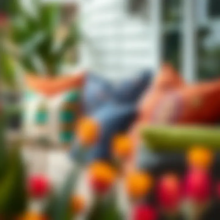 Artistic Arrangement of Colorful Outdoor Cushions Colorful outdoor cushions arranged artistically