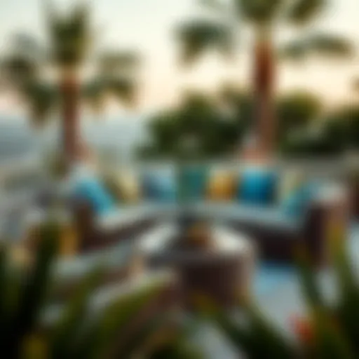 Luxurious Outdoor Sectional Sofa Luxurious outdoor sectional sofa with vibrant cushions