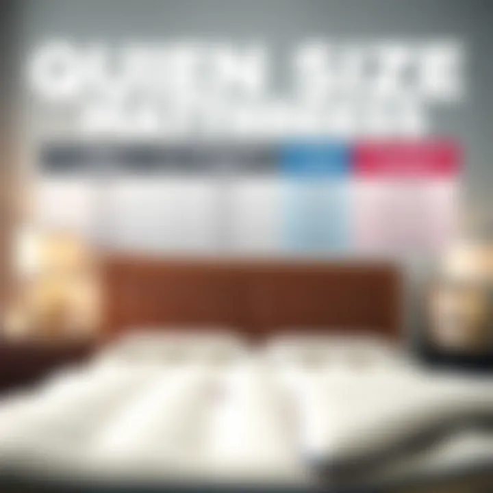 A comparison chart illustrating price differences among queen size mattresses.