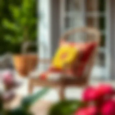 Elevate Your Outdoor Seating with Style Elegant outdoor chair with vibrant cushion