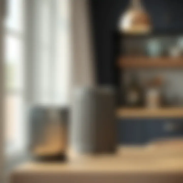 Close-up of dual trash can showcasing material quality