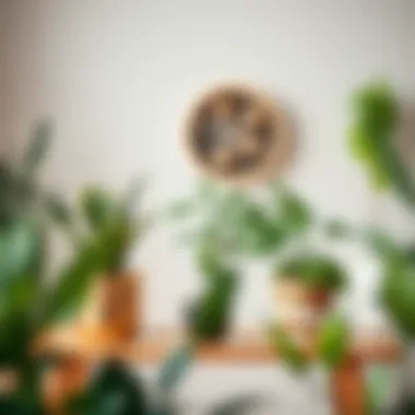 Elegant indoor plant table showcasing various plant styles