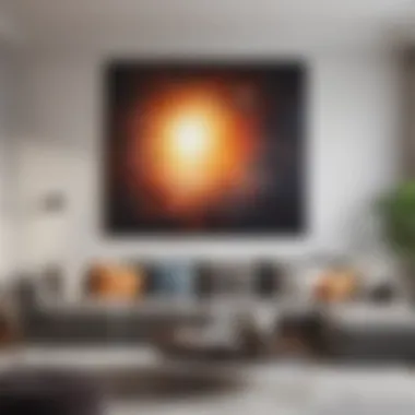 Transformative Power of Large Art in Living Spaces An expansive living room adorned with a large abstract painting