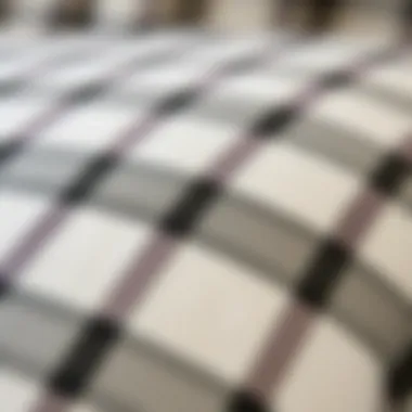Close-up of a checkered pillow cover fabric texture