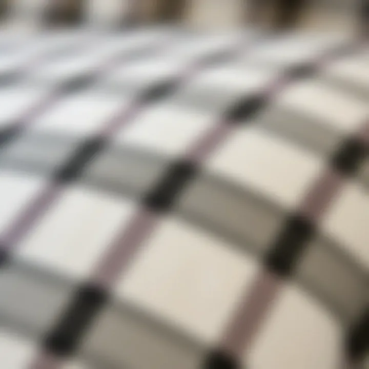 Close-up of a checkered pillow cover fabric texture