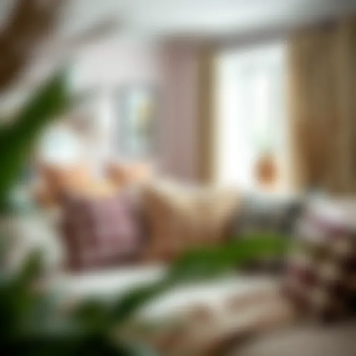 Various interior styles featuring checkered pillow covers