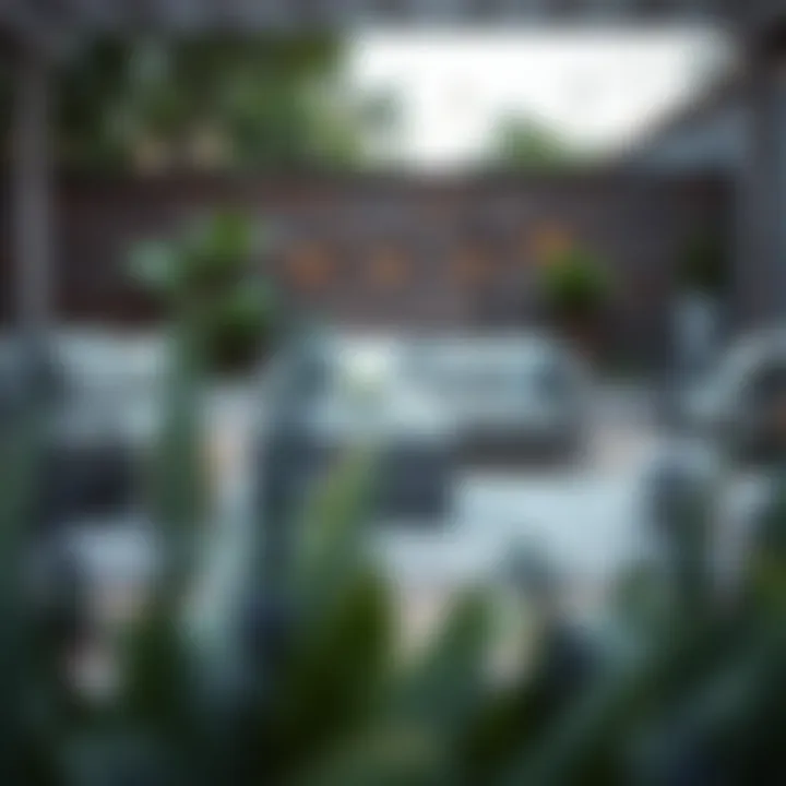 A stylish gray patio rug enhancing an outdoor seating area