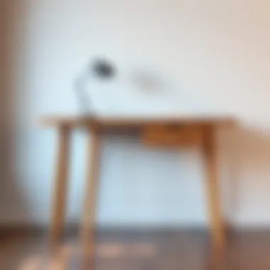 Elegant wooden desk with a single drawer showcasing minimalist design