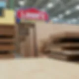 Diverse Plywood Options at Lowe's A variety of plywood sheets showcasing different types and finishes available at Lowe's.