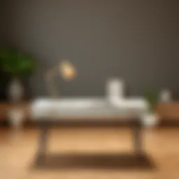 Elegant pin leg desk showcasing minimalist design