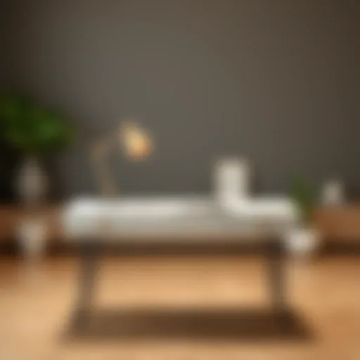 Elegant pin leg desk showcasing minimalist design