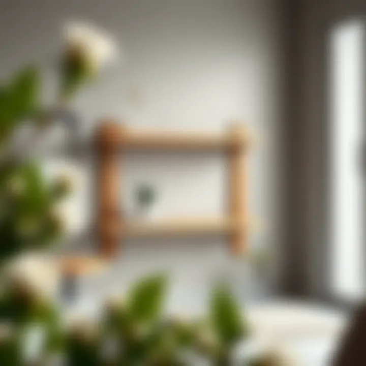 Stylish three-tier shelf made of natural wood