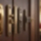 Different types of door cabinet hinges displayed together