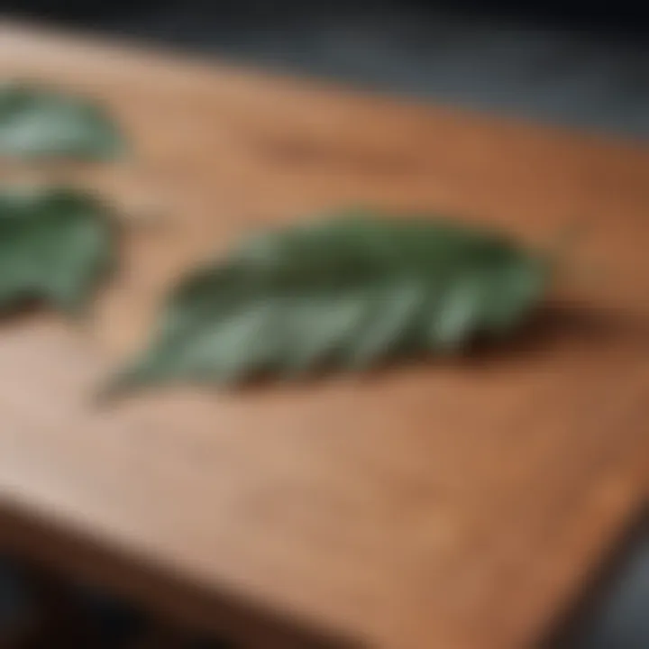 Close-up view of the intricate craftsmanship of a fold leaf table