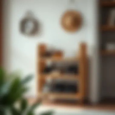 Shoe rack made from natural materials