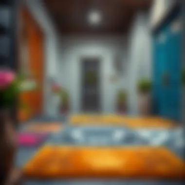 A variety of door mats showcasing different designs