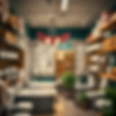 A charming local store with various bathroom accessory options